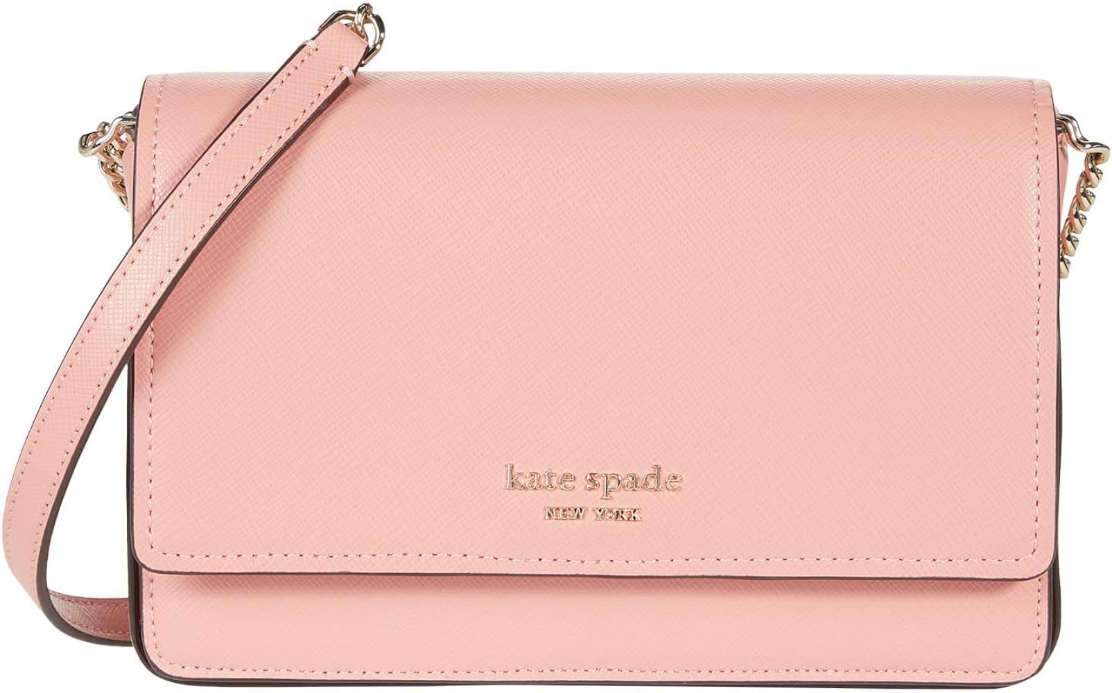 Kate Spade New York Spencer Saffiano Leather Flap Chain Wallet Serene Pink One Size | Amazon (US)