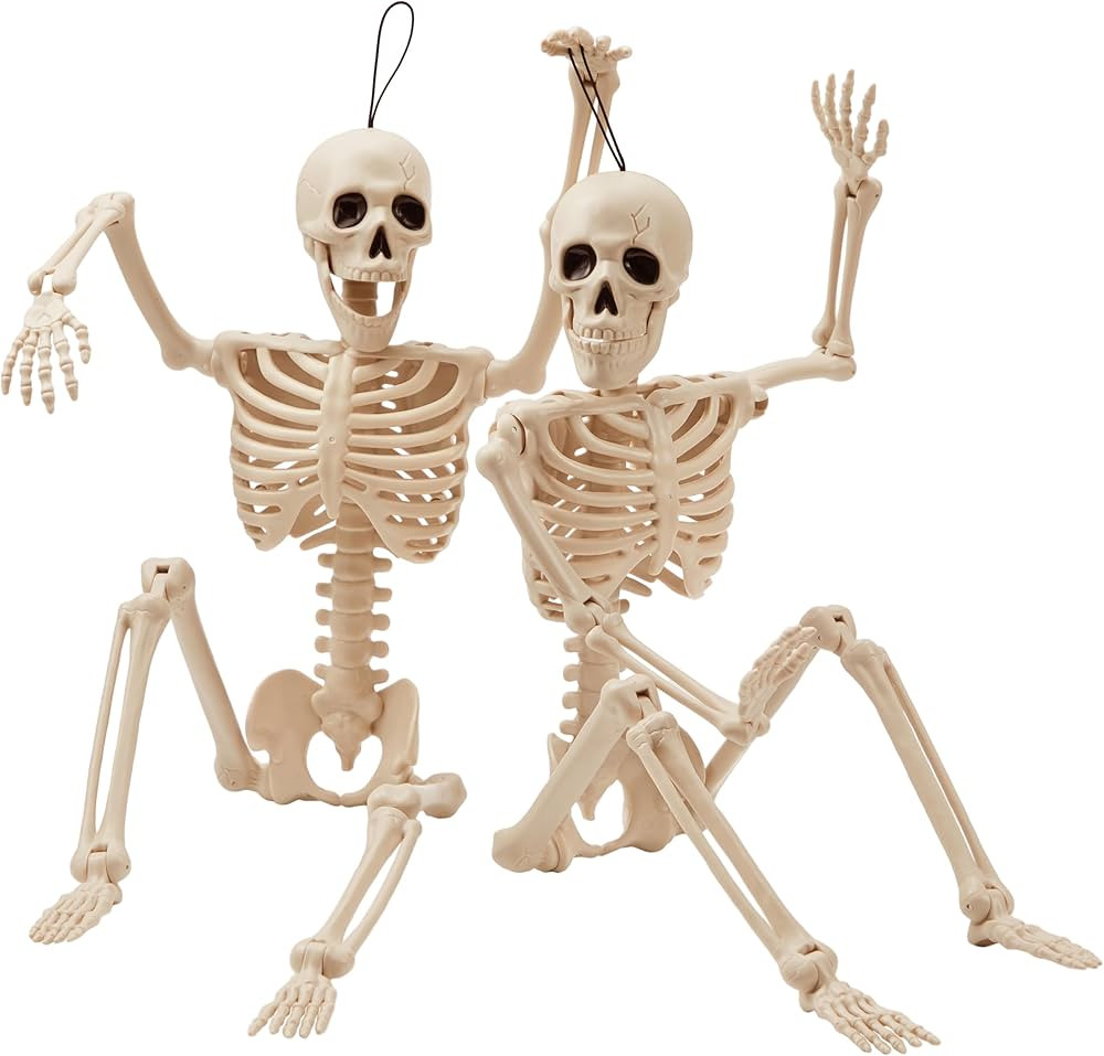 JOYIN 2 PCS 24” Halloween Skeleton Decor, 2 FT Full Body Stayable Posable Skeletons for Hallowe... | Amazon (US)