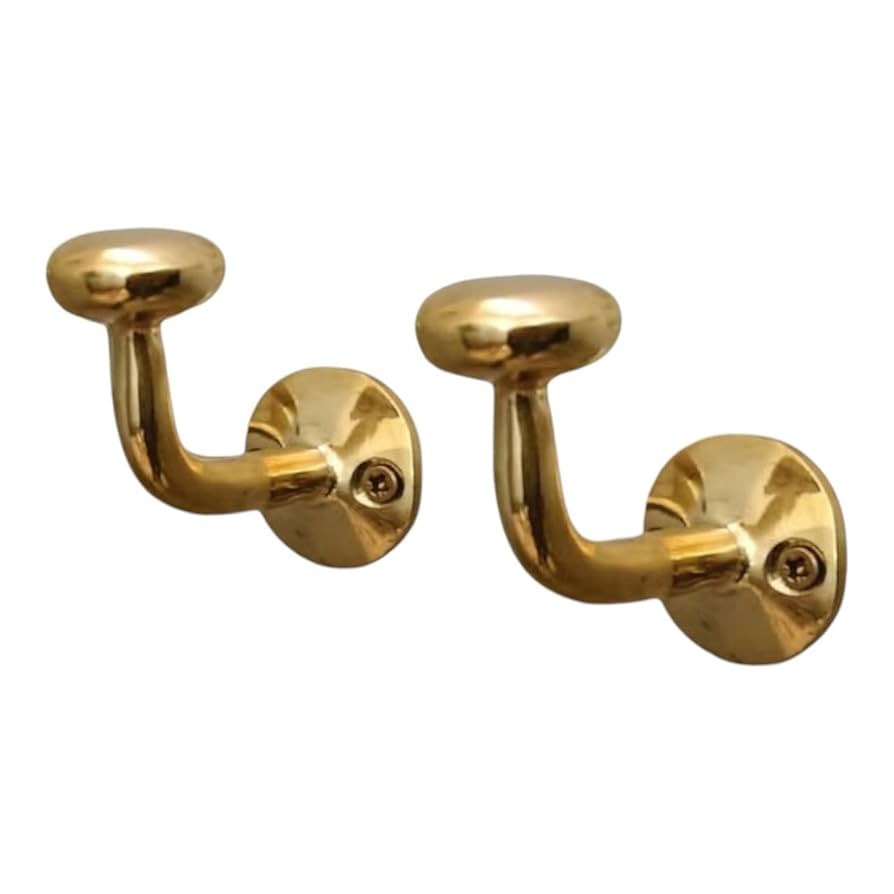 Unlacquered Brass Wall Hooks | Vintage, Antique, Heavy Duty Decorative Hooks for Coats, Towels, R... | Amazon (US)