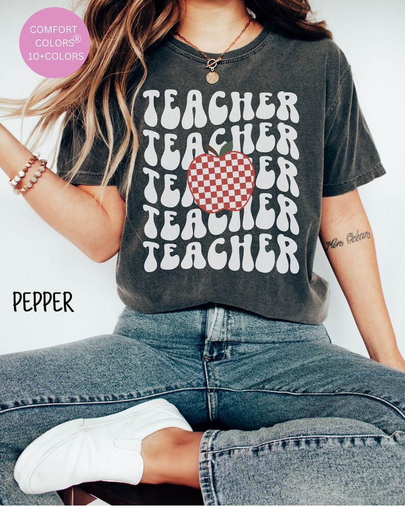 Teachers Retro Shirt, Retro Teach Shirt for Teachers, Comfort Colors Teacher Tee for Women, Retro... | Etsy (US)