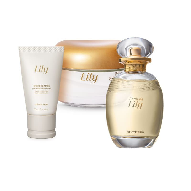 Combo Lily: Desodorante Colônia 75ml + Creme Acetinado Desodorante Corporal 250g + Creme para M... | oBoticario (BR)