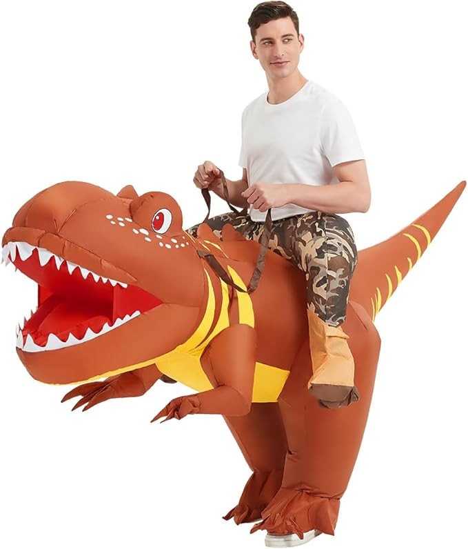 GOOSH Inflatable Dinosaur Costume Adult Size Riding T Rex Air Blow up Dinosaur Costume for Hallow... | Amazon (US)