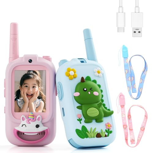 Video Walkie Talkies for Kids – Kids Walkie Talkies 2 Pack with Cute Silicone Cover, Voice Changer, 1000FT Range, Fun Indoor Outdoor Toys – Birthday for Boys and Girls Ages 3-10 | Amazon (US)