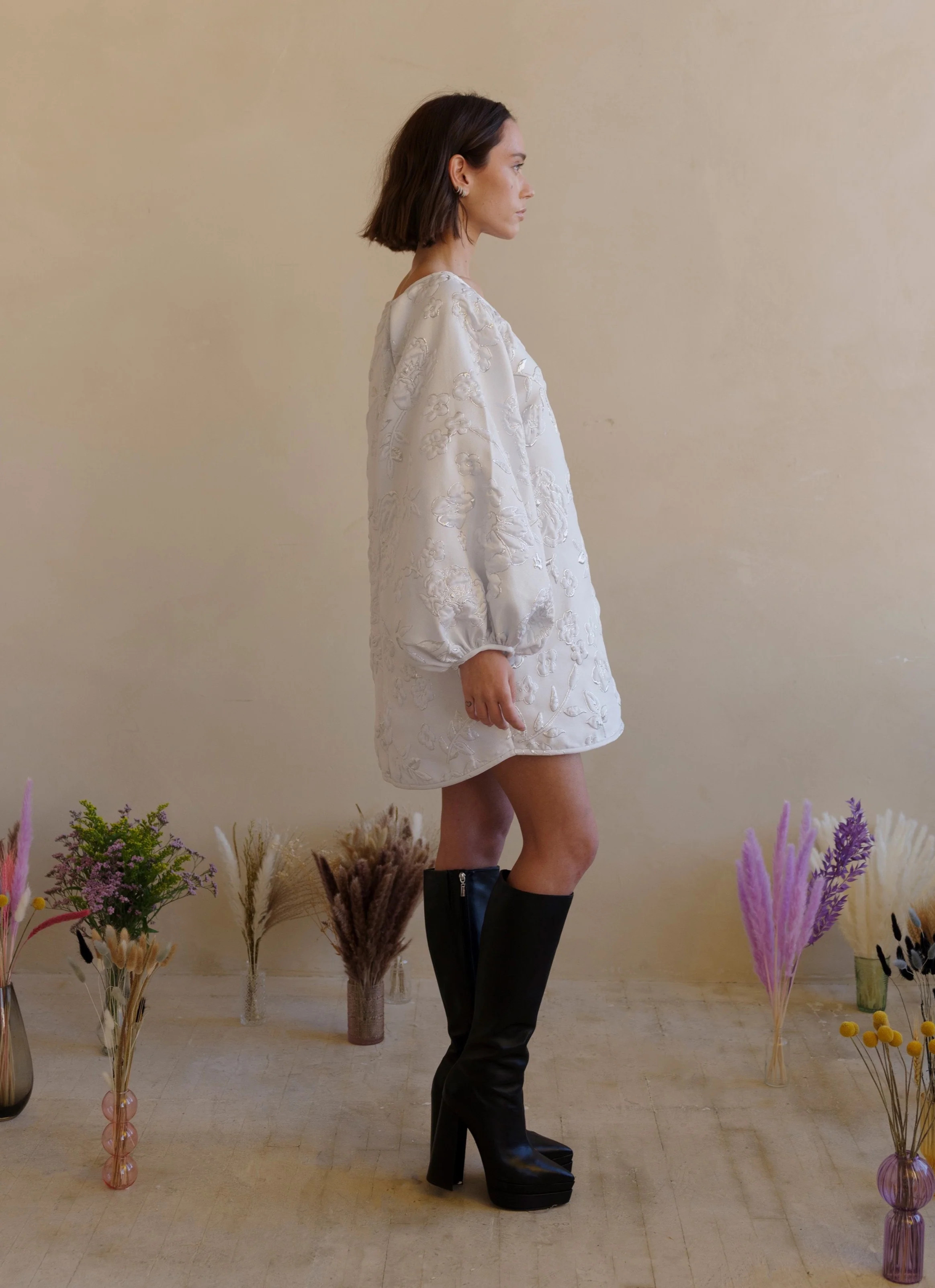 Slim Fit All White Good Luck Dress | Arianne Elmy
