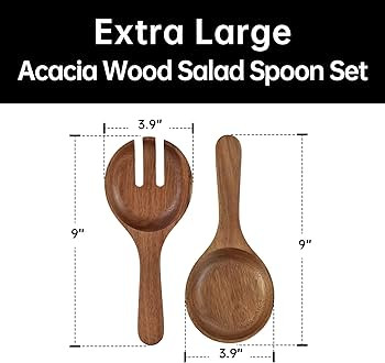 KITEISCAT Extra Large Glass Salad Bowl Set - Party Salad Bowls with Acacia Wood Base and Serving ... | Amazon (US)
