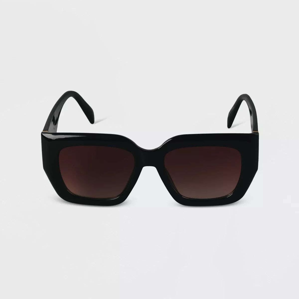 Women's Plastic Angular Square Sunglasses - A New Day™ Black | Target