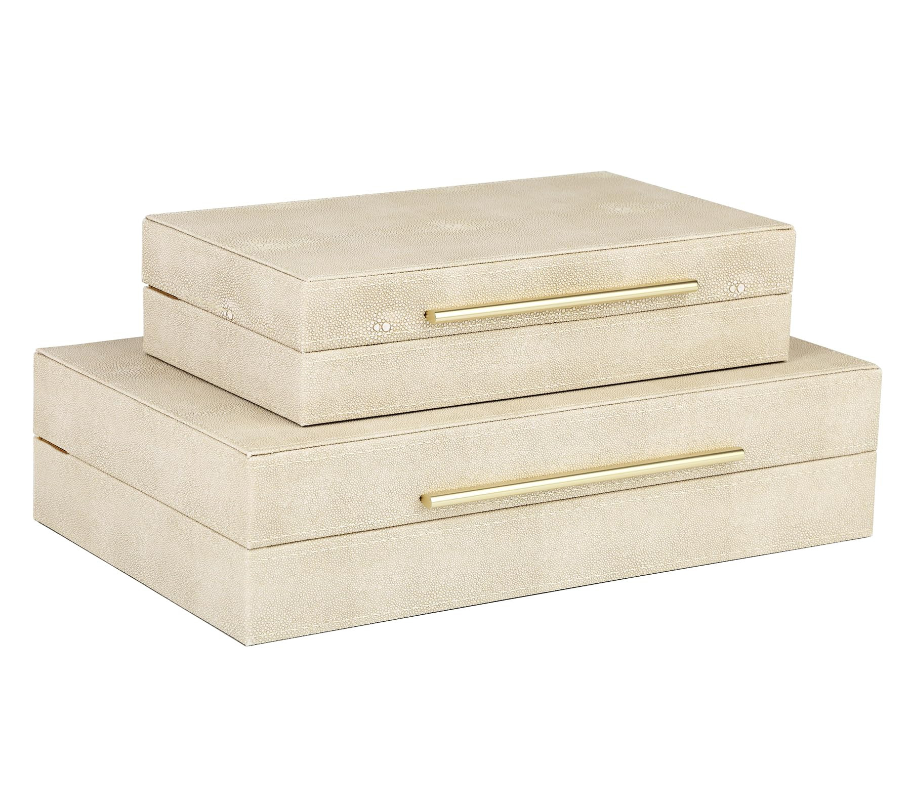 HofferRuffer Faux Leather Decorative Boxes Set of 2, Large Nesting Keepsake Box Accessory Organiz... | Amazon (US)