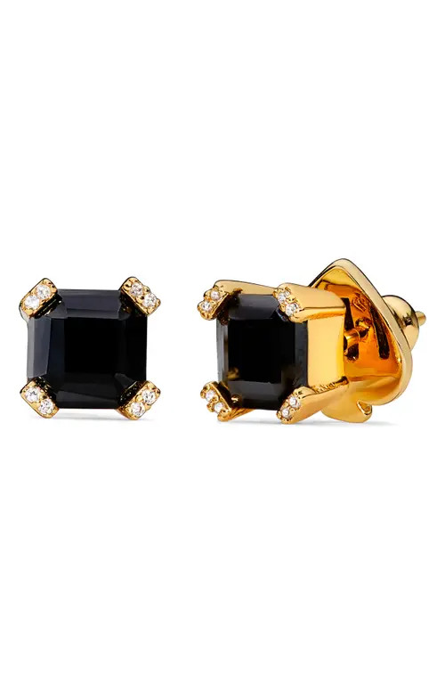 Kate Spade New York stud earrings in Jet/Gold at Nordstrom | Nordstrom
