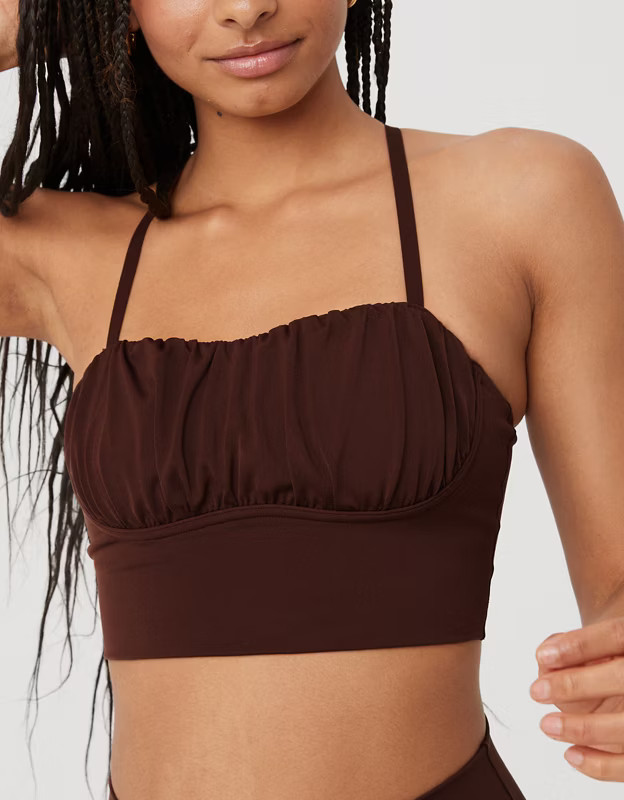 OFFLINE By Aerie Real Me Ruched Corset Sports Bra | Aerie