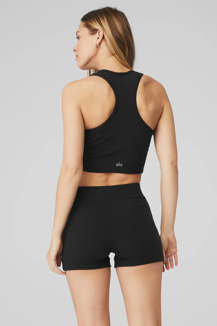 Goddess Ribbed Cropped Racerback Tank | Alo Yoga (US)