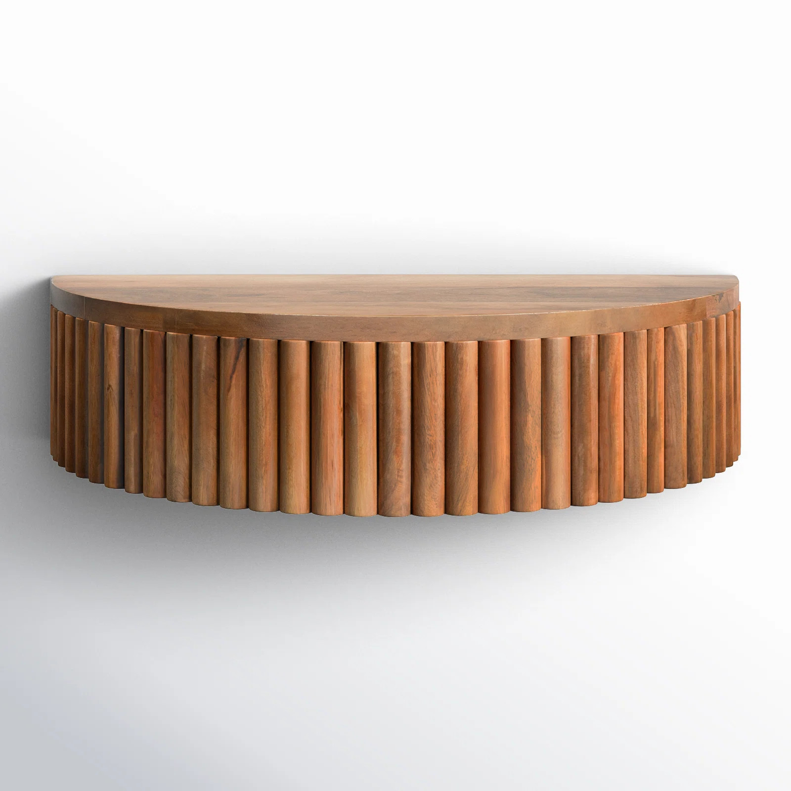 Kristie Half-circle Mango Floating Shelf with Drawer | Wayfair North America