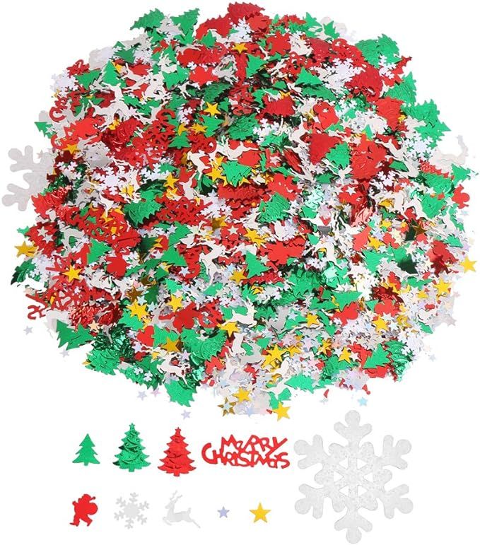 CCINEE 100g/4800 Pieces Christmas New Year Metallic Foil Confetti Sequins Table Confetti Bright C... | Amazon (US)