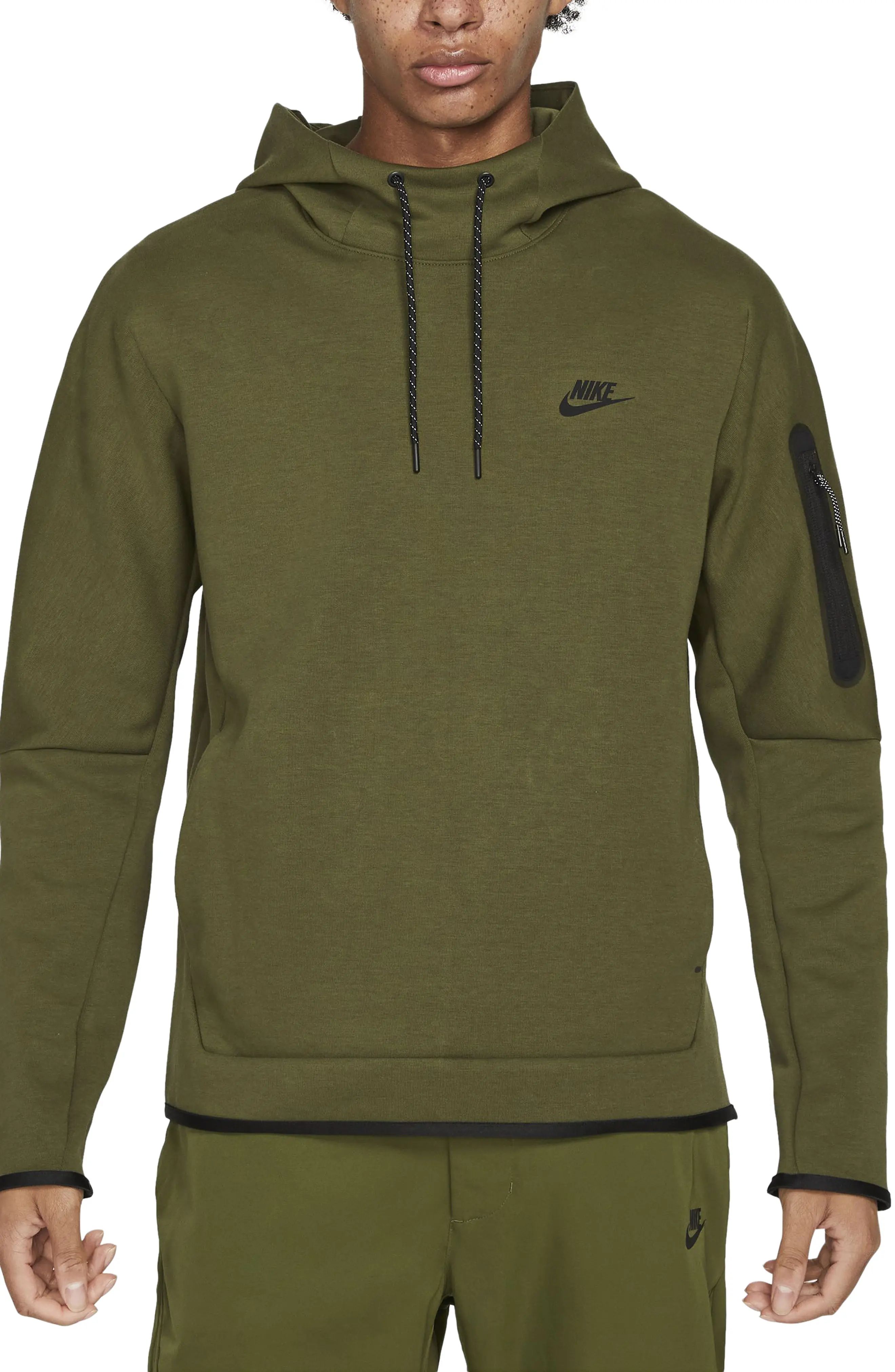 Nike Sportswear Tech Fleece Hoodie, Size Small in Rough Green/Black at Nordstrom | Nordstrom