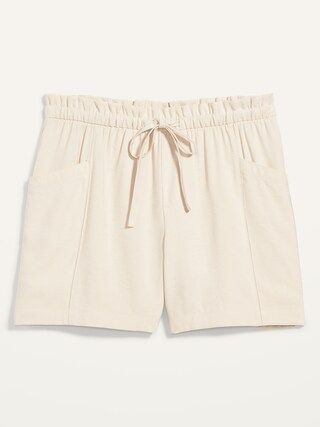 High-Waisted Soft-Twill Utility Shorts for Women -- 5-inch inseam | Old Navy (US)