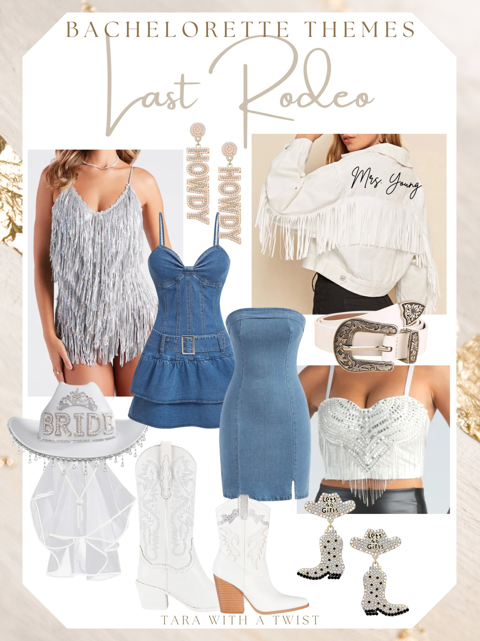 Bride to Be outfits for a western themed bachelorette! 

Last Rodeo Bachelorette. Nashville bachelorette. Western bachelorette. Bridal outfits. Bachelorette outfits. Bride to be outfits. Bride denim jacket. Bride cowboy hat. 

#LTKwedding #LTKSeasonal #LTKparties