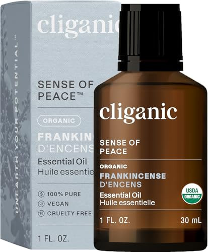 Cliganic USDA Organic Frankincense Essential Oil, 1oz - Boswellia Serrata, 100% Pure Natural Undiluted, for Aromatherapy | Non-GMO Verified (Packaging May Vary) | Amazon (US)