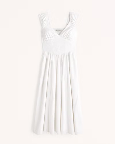 Cap Sleeve Corset Midi Dress | Abercrombie & Fitch (US)