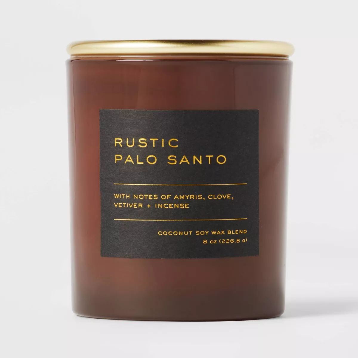 8oz Lidded Glass Jar Black Label Rustic Palo Santo Candle - Threshold™ | Target