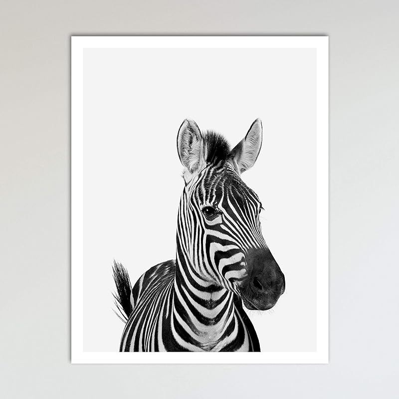 Zebra Zoo Animal Nursery Print - Animal Prints - Neutral Wall Decor, Baby Shower Gift & Kids Bedr... | Amazon (US)