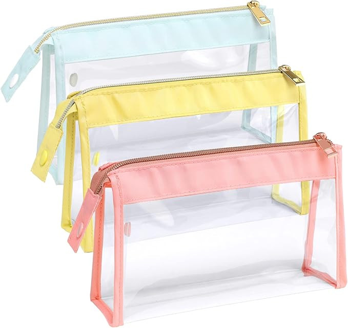 PACKISM Cear Toiletry Bags, Perfect Size Clear Pouches with Zipper for Traveling, Sturdy Clear Ma... | Amazon (US)