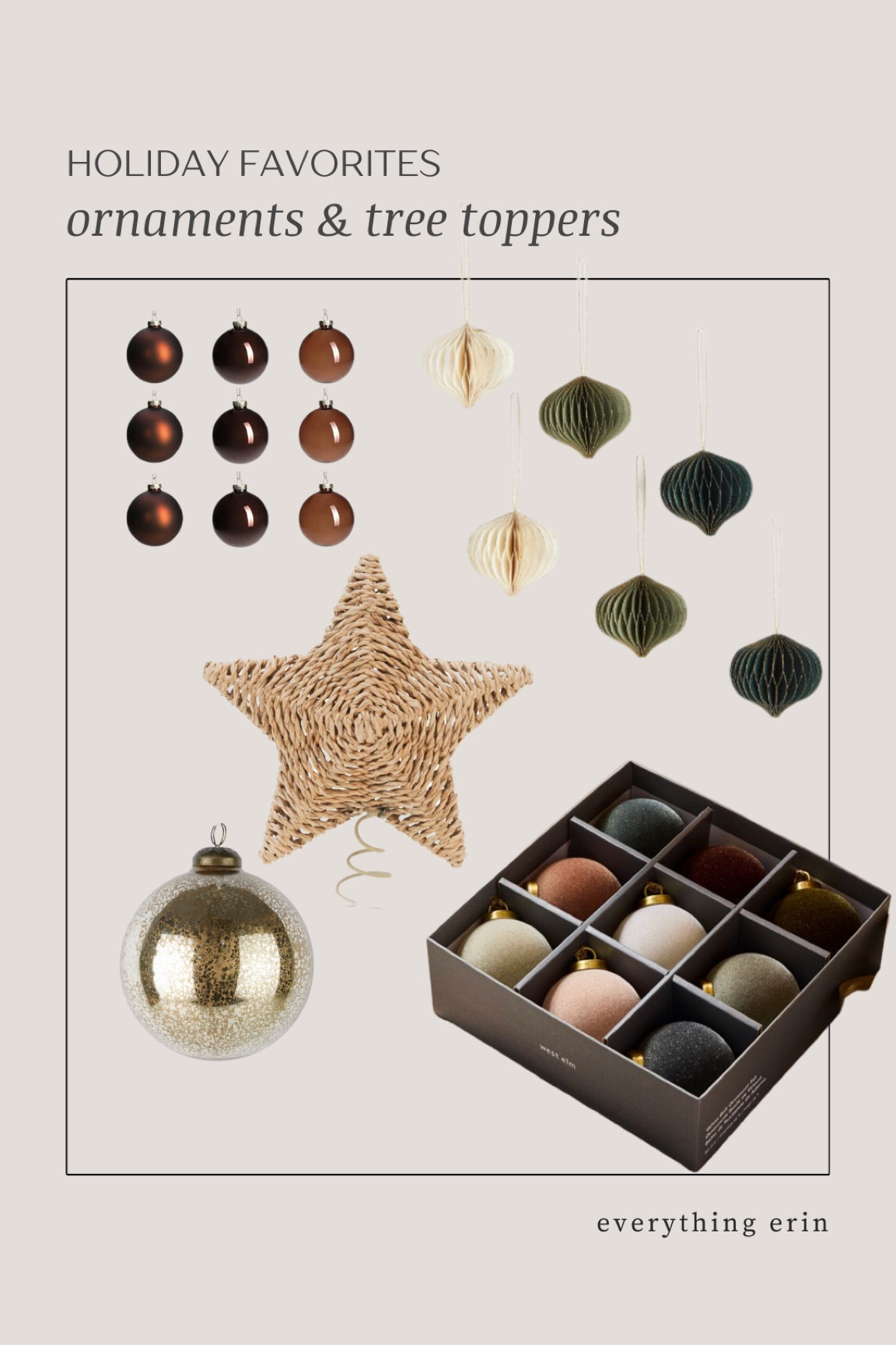 Christmas tree ornaments and tree topper

#LTKSeasonal #LTKHoliday #LTKhome