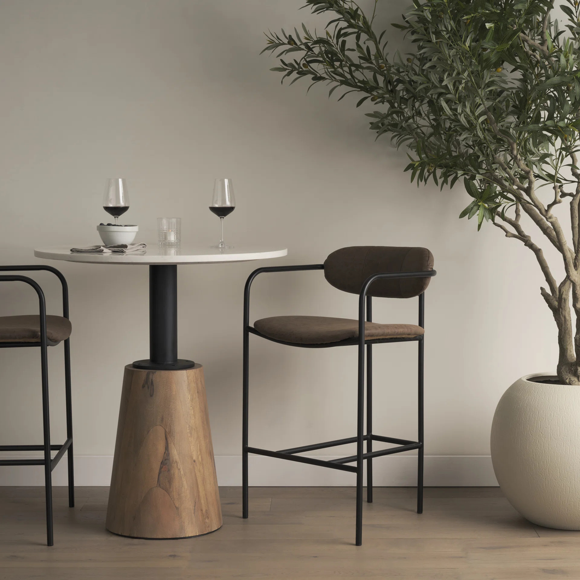 Belarus Upholstered Counter Stool with Metal Frame | Wayfair North America