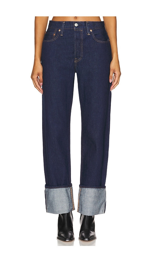 LEVI'S 501 90s Cuff Straight Jeans in Denim-Dark. - size 25 | Revolve Clothing (Global)