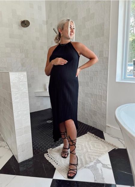 $32 Walmart dress is perfect with ot without a bump! Wearing a small! My heels are only $34. I have them in 2 colors and love #Walmart #WalmartFashion #WalmartPartner 

#LTKstyletip #LTKunder50 #LTKshoecrush