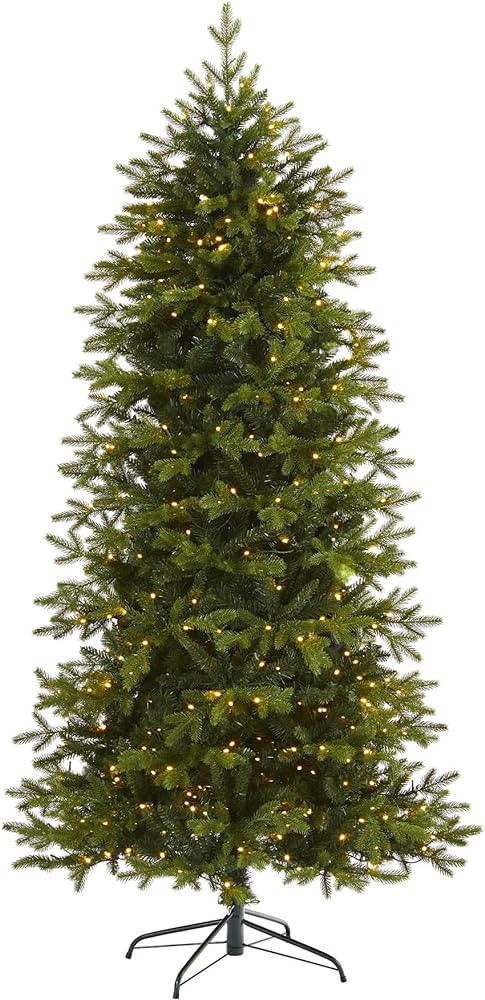 Nearly Natural 7ft. Belgium Fir “Natural Look” Artificial Christmas Tree with 500 Clear LED L... | Amazon (US)