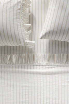 Organic Cotton Spa Sateen Ruffled Sheet Set | Anthropologie (US)