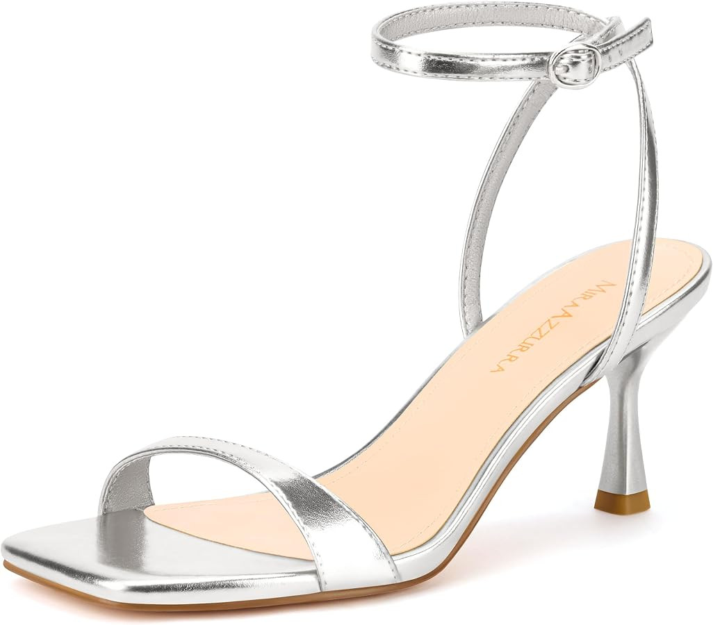 MIRAAZZURRA Strappy Kitten Heels for Woman | Amazon (US)