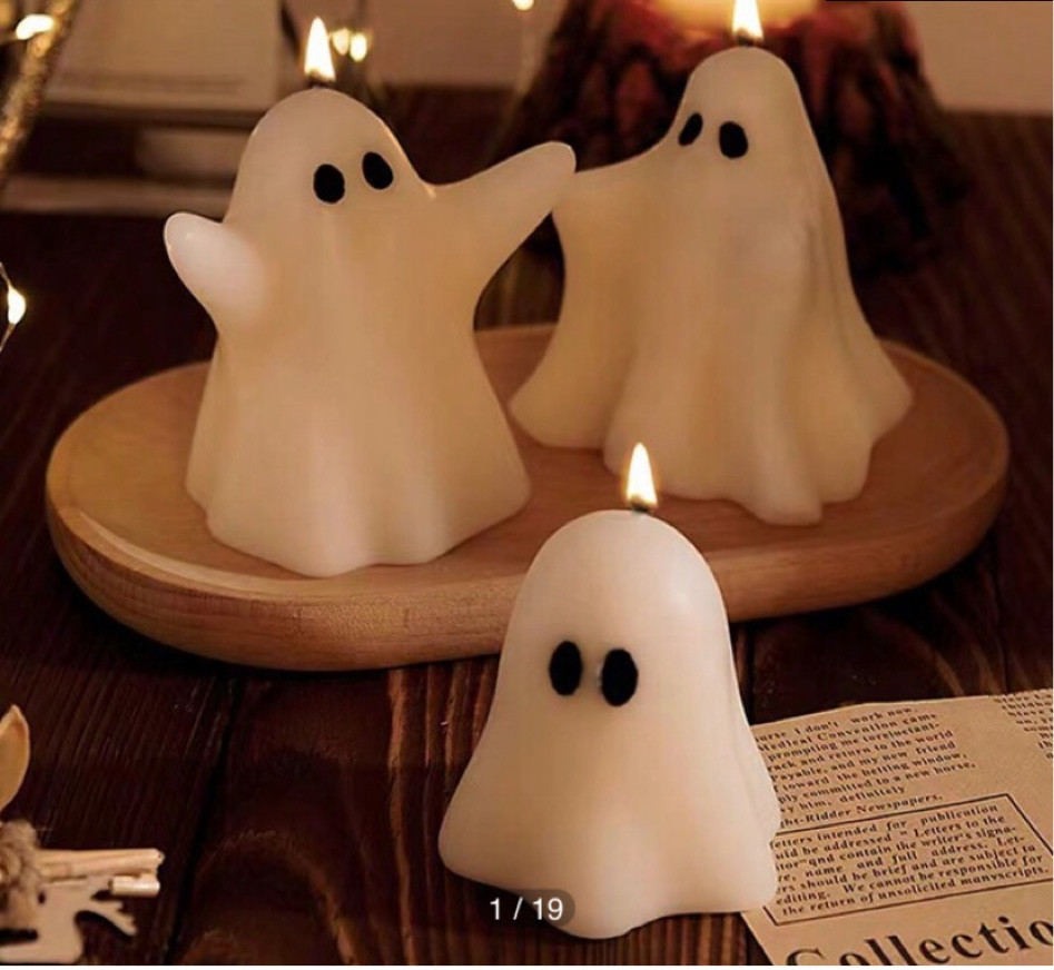 Halloween decor/ ghost candles 