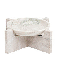 16x6 Solid Marble Bowl On X Base | TJ Maxx