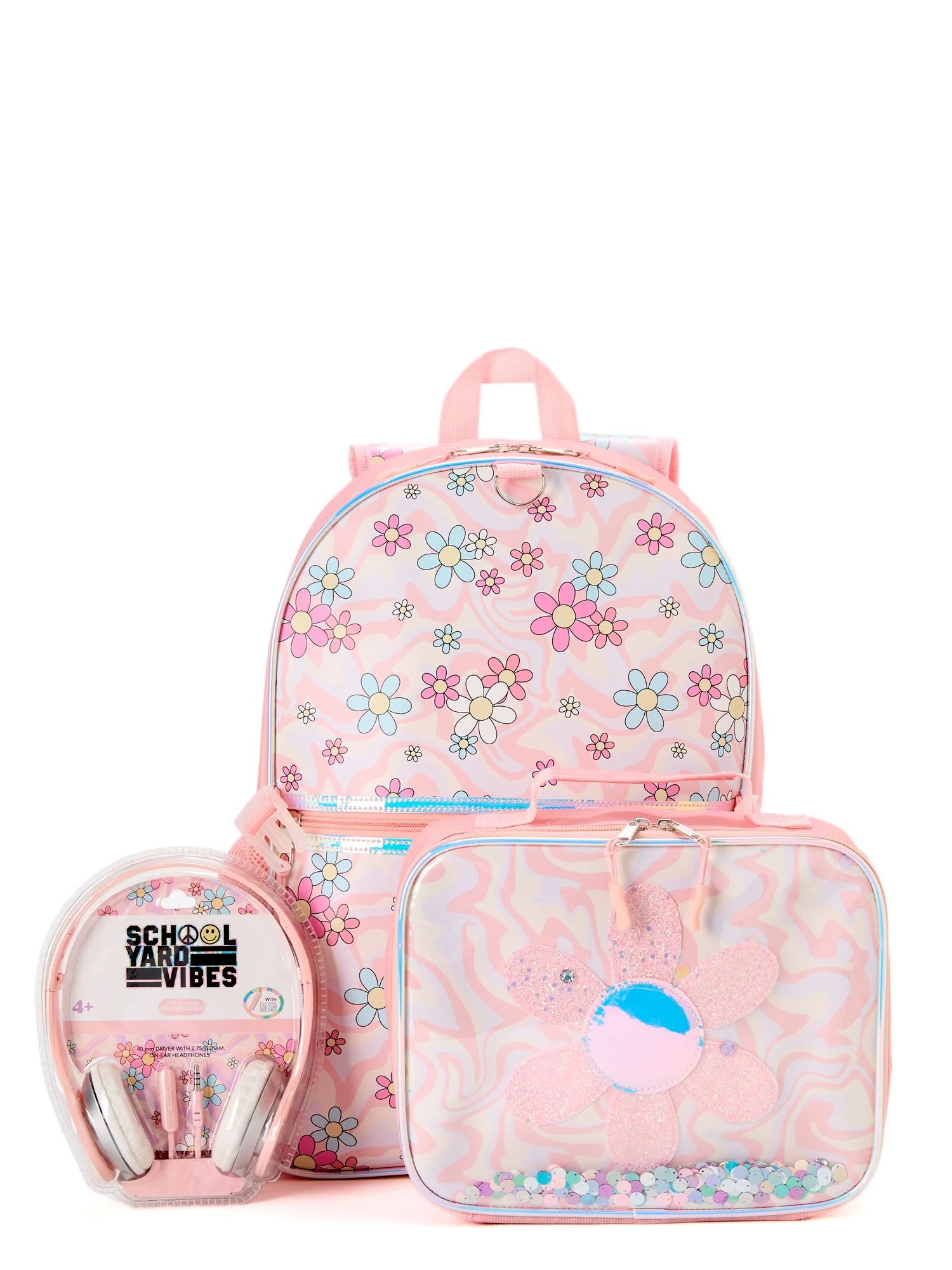 Schoolyard Vibes 17" 3 Piece Backpack Set with Headphones and Kids Lunch Box | Walmart (US)