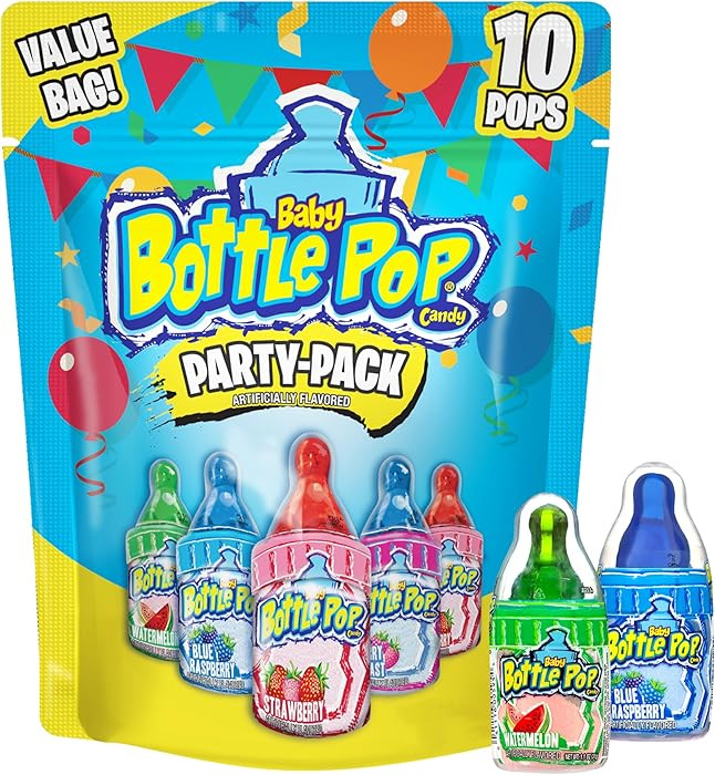 Baby Bottle Pop Easter Candy Lollipops Variety Pack - 10 Ct Bulk Lollipops with Dipping Powder, F... | Amazon (US)