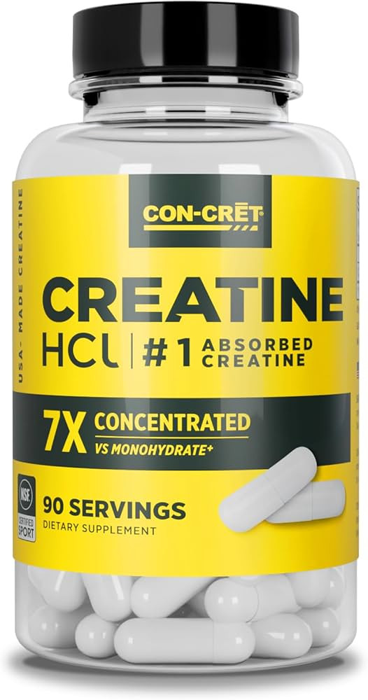 Creatine HCl Capsules | Muscle, Cognitive, Cellular Energy Support | No Bloating or Cramps | USA ... | Amazon (US)