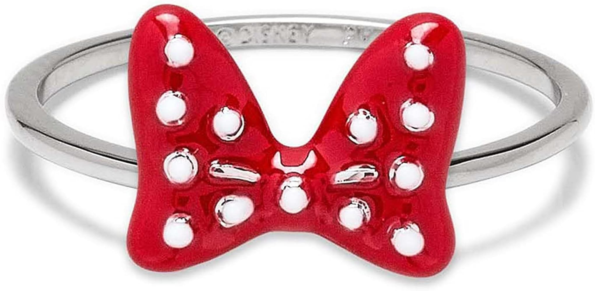 Pura Vida Silver Plated Disney Minnie Mouse Polka Dot Bow Ring - Brass Base, Rhodium Plating - Si... | Amazon (US)