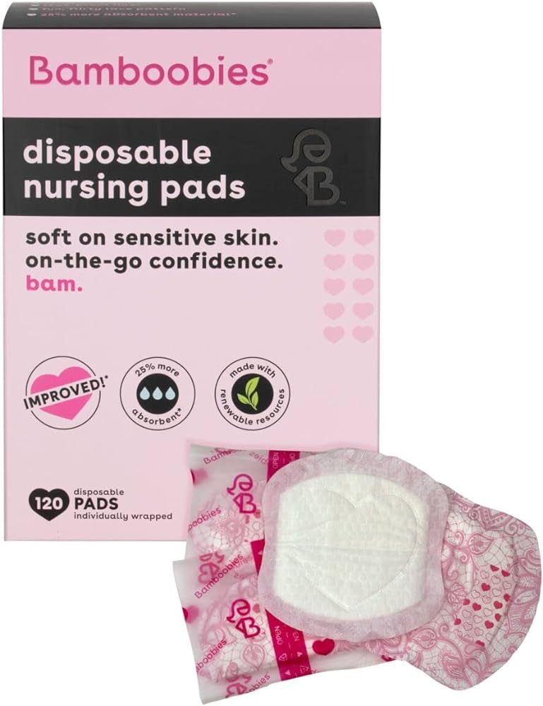 Bamboobies Disposable Nursing Pads for Breastfeeding & Sensitive Skin, Super-Absorbent Milk Proof... | Amazon (US)