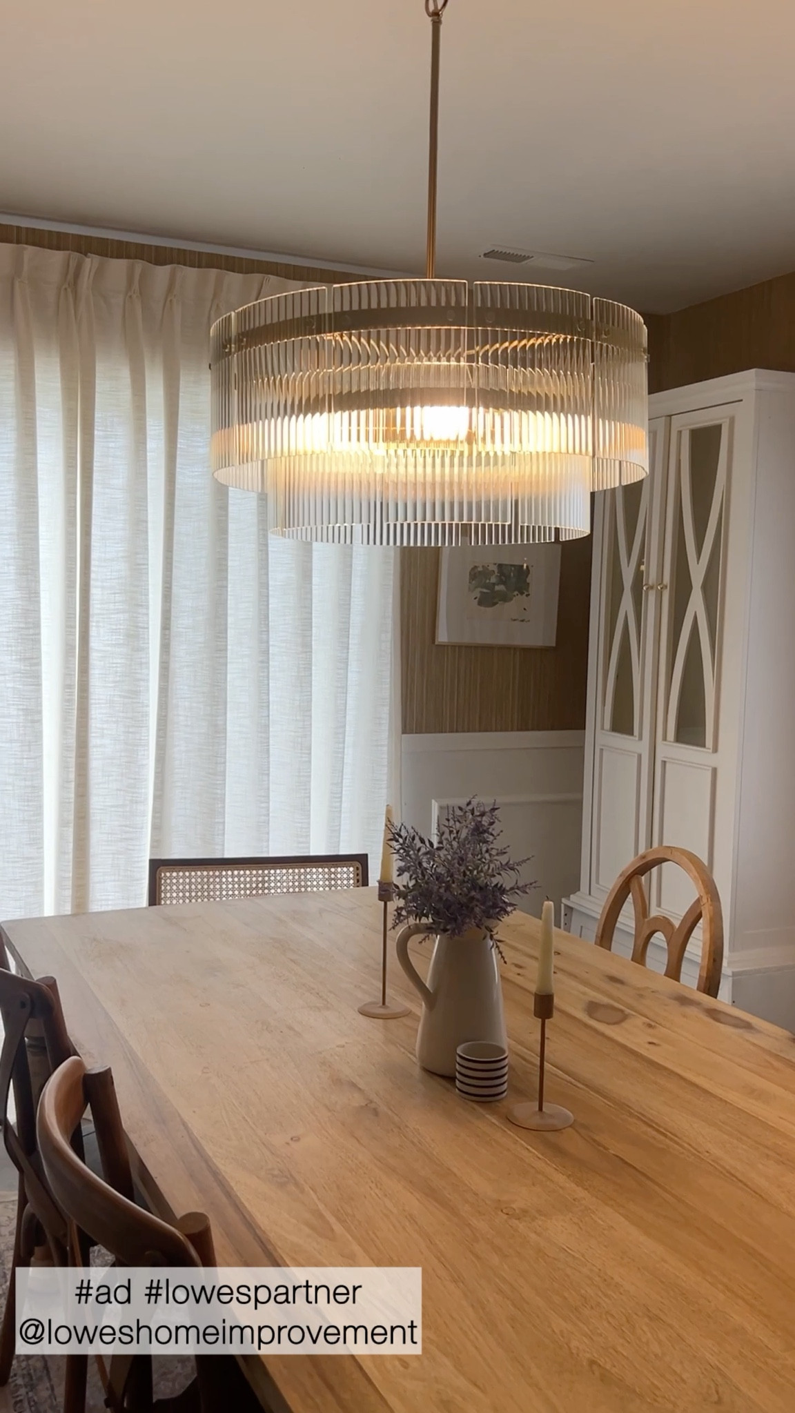 Brushed gold and glass chandelier // Lowes // affordable chandelier // dining room ideas // lighting

#ad #lowesparter @loweshomeimprovement

#LTKHome