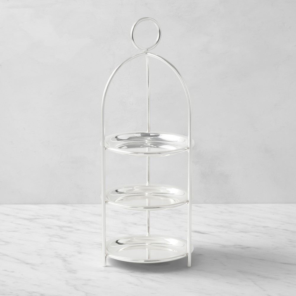 Heirloom Silver Round Mini Tiered Stand | Williams-Sonoma