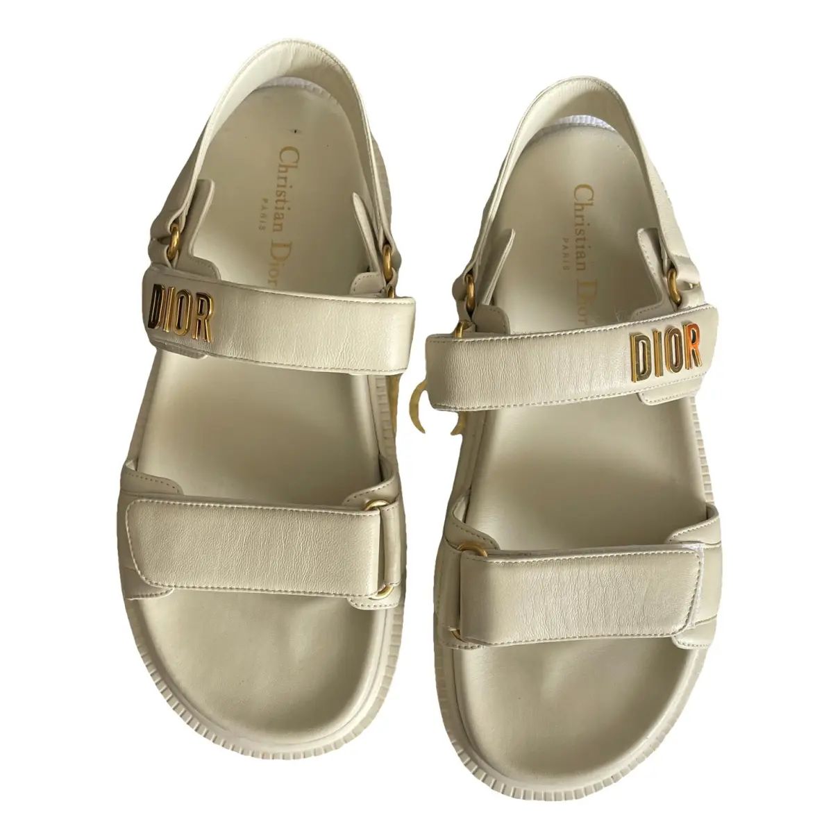 Dioract leather sandal Dior Beige size 40 EU in Leather - 42950269 | Vestiaire Collective (Global)