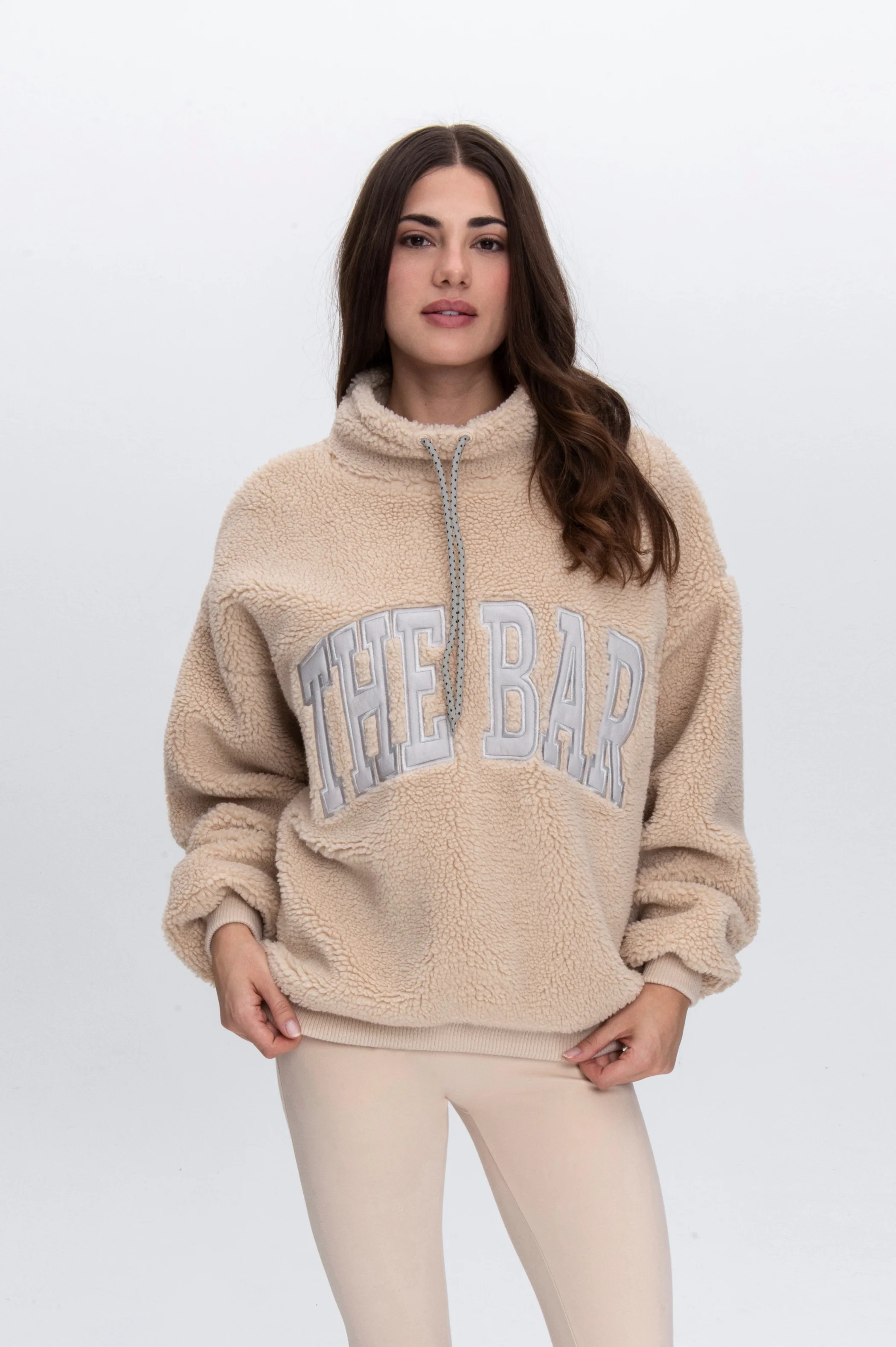 GIGI DRAWSTRING SWEATSHIRT NUDE/GREY | The Bar