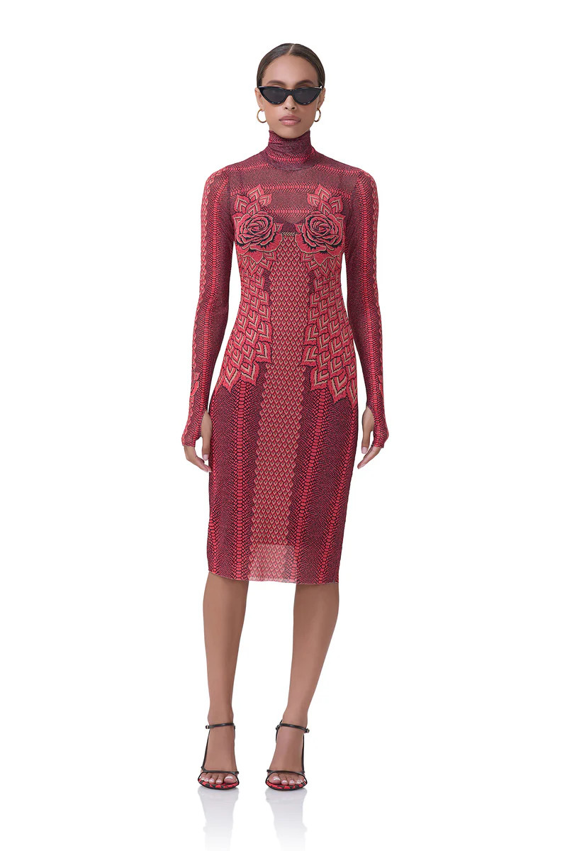Shona Dress - Rouge Guilded Rose | ShopAFRM