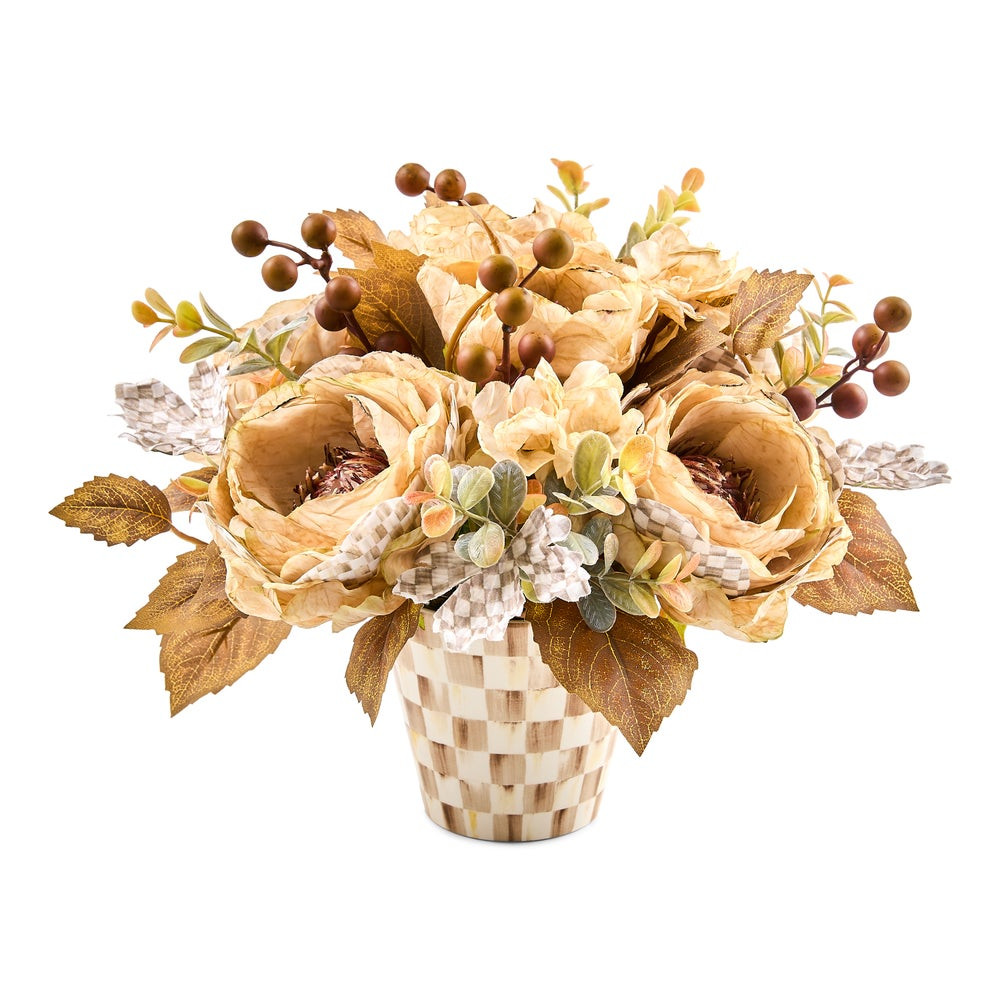 Mocha Check Fall Floral Arrangement | MacKenzie-Childs