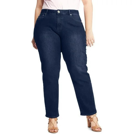 Just My Size Women s Plus-Size Patchwork Cropped Boyfriend Jeans | Walmart (US)