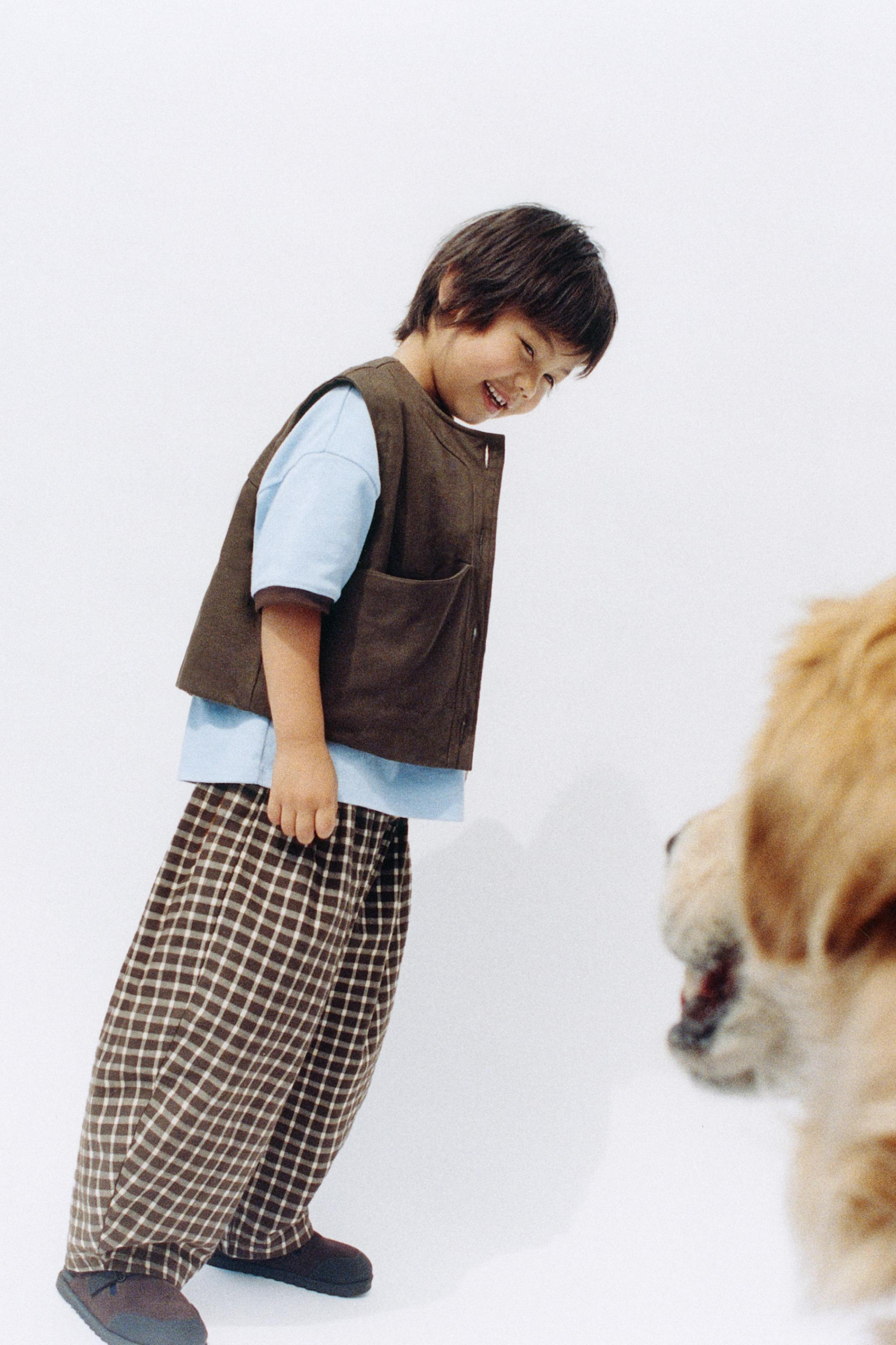 CHECK PRINT BAGGY TROUSERS | Zara UK