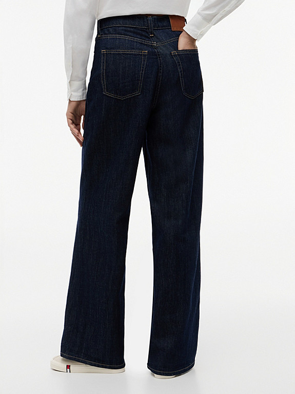 High Rise Wide Leg Jeans With Linen | Blue | Tommy Hilfiger | Tommy Hilfiger UK
