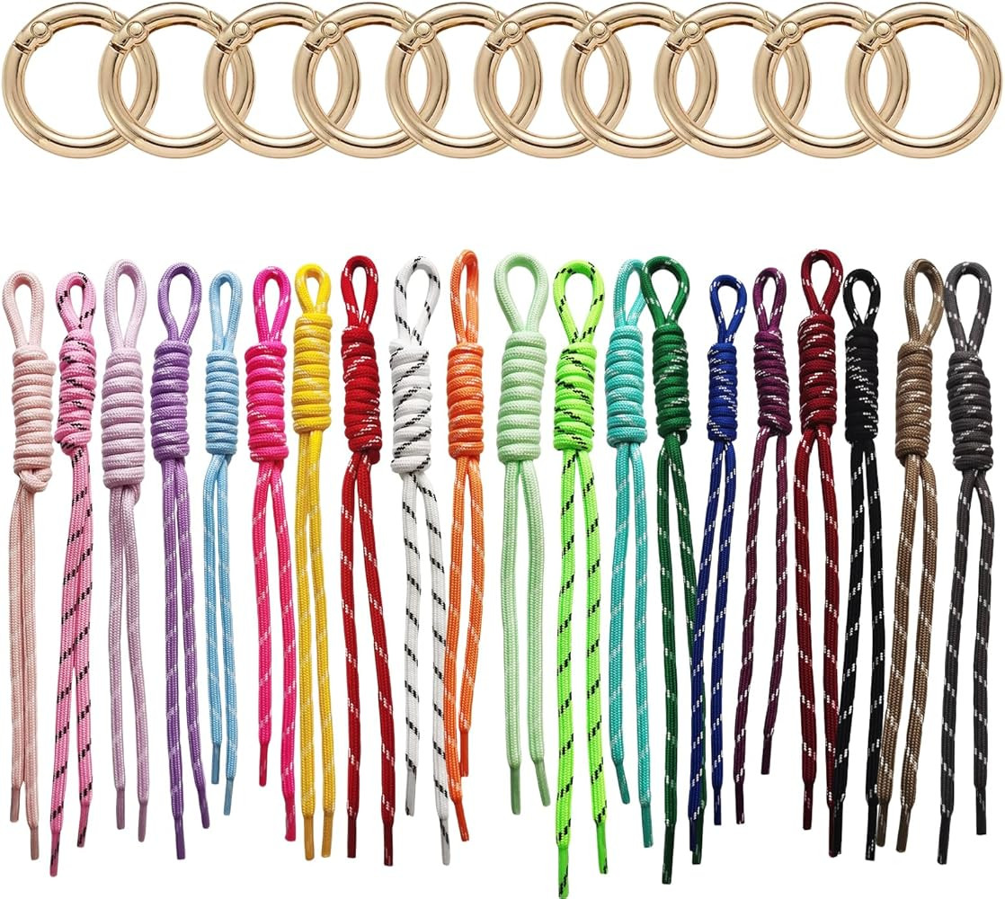 8/13/18/20/30 Pack Paracord Keychain Rope Bag Charms Colorful Braided Charms for Key Chain Purse ... | Amazon (US)