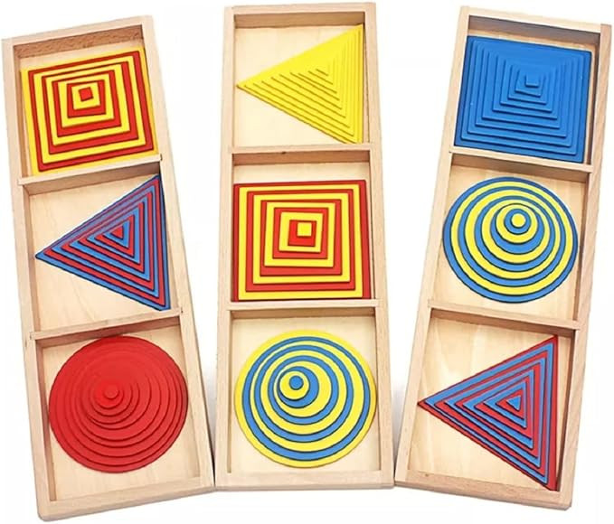 Gudong Montessori Circles Squares Triangles Sensory Early Childhood Education Preschool Training ... | Amazon (US)