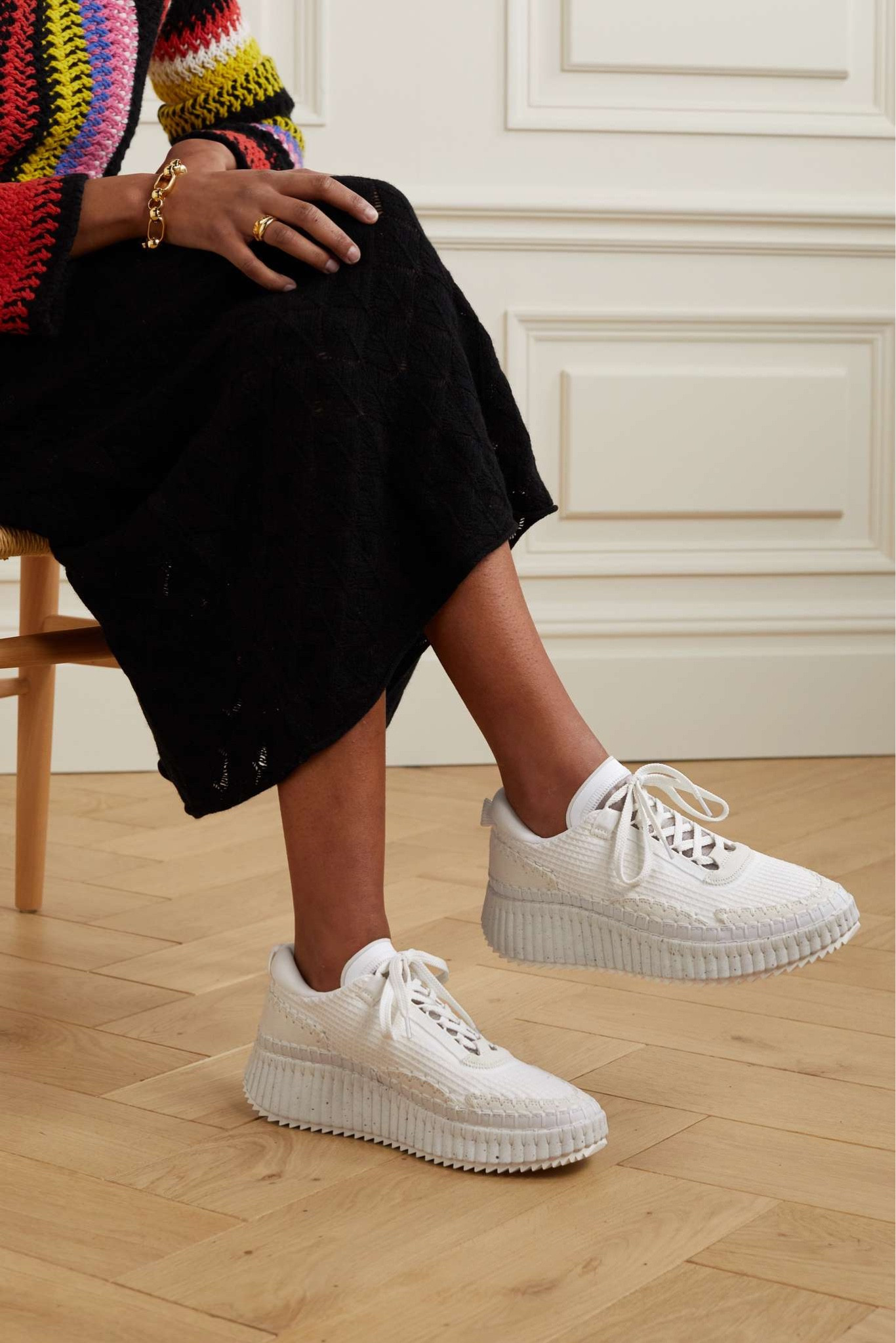 【CHLOE】NAMA SNEAKERS Chloé Nama Wedge Sneaker in Royal navy | Chloé US
